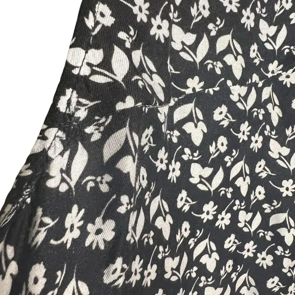 Officine Generale Louison Black Floral Print Silk Sleeveless Shift Dress Size L - Picture 10 of 16